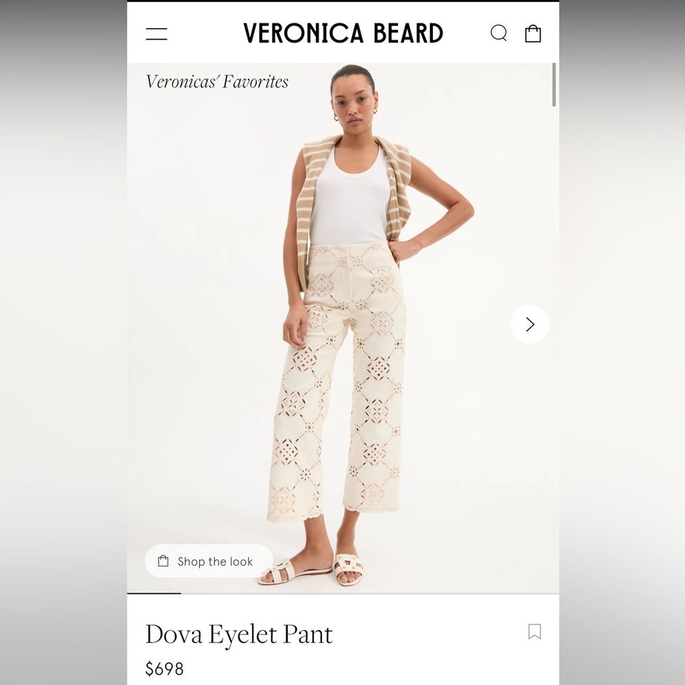 Veronica Beard Cream Wide Leg Jumpsuit